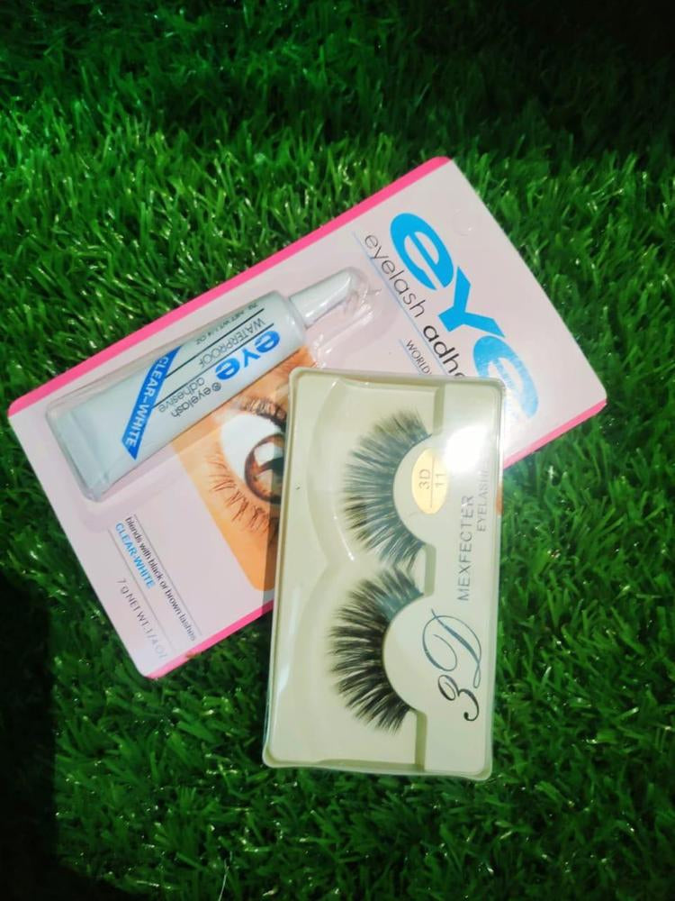 Electric Eyelash Curler with pack of 2 3D Fake Eyelashes and Glue