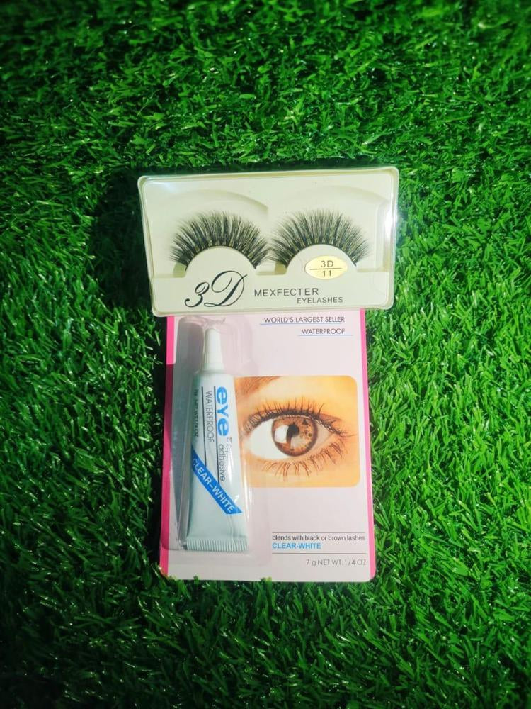 Electric Eyelash Curler with pack of 2 3D Fake Eyelashes and Glue