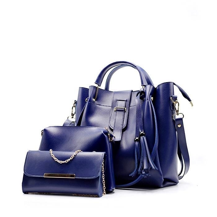3 Pcs Women's Beautiful PU Leather Shoulder Bag||3 PCs Chic bag Set
