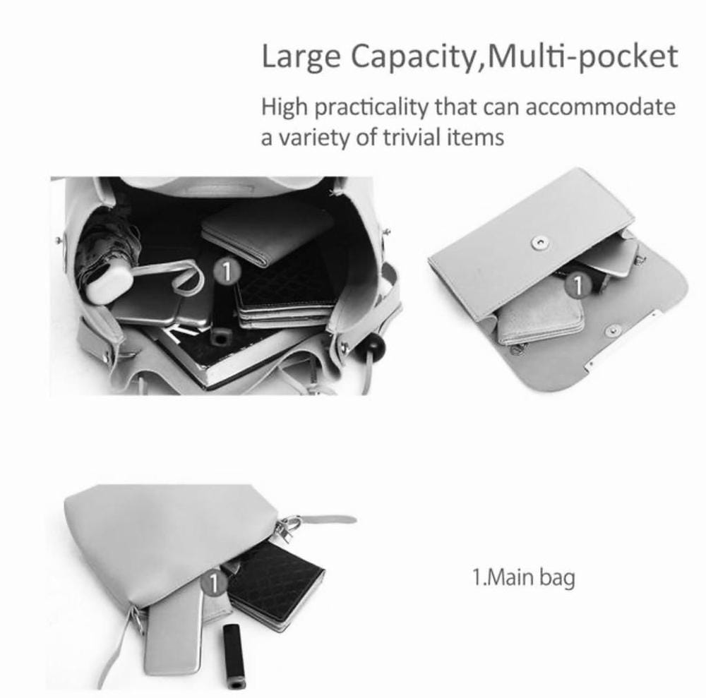3 Pcs Women's Beautiful PU Leather Shoulder Bag||3 PCs Chic bag Set