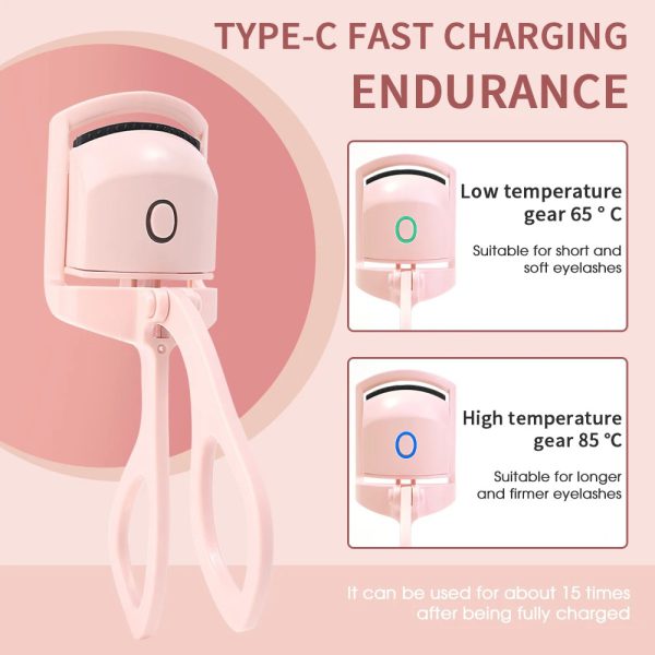 Electric Eyelash Curler with pack of 2 3D Fake Eyelashes and Glue