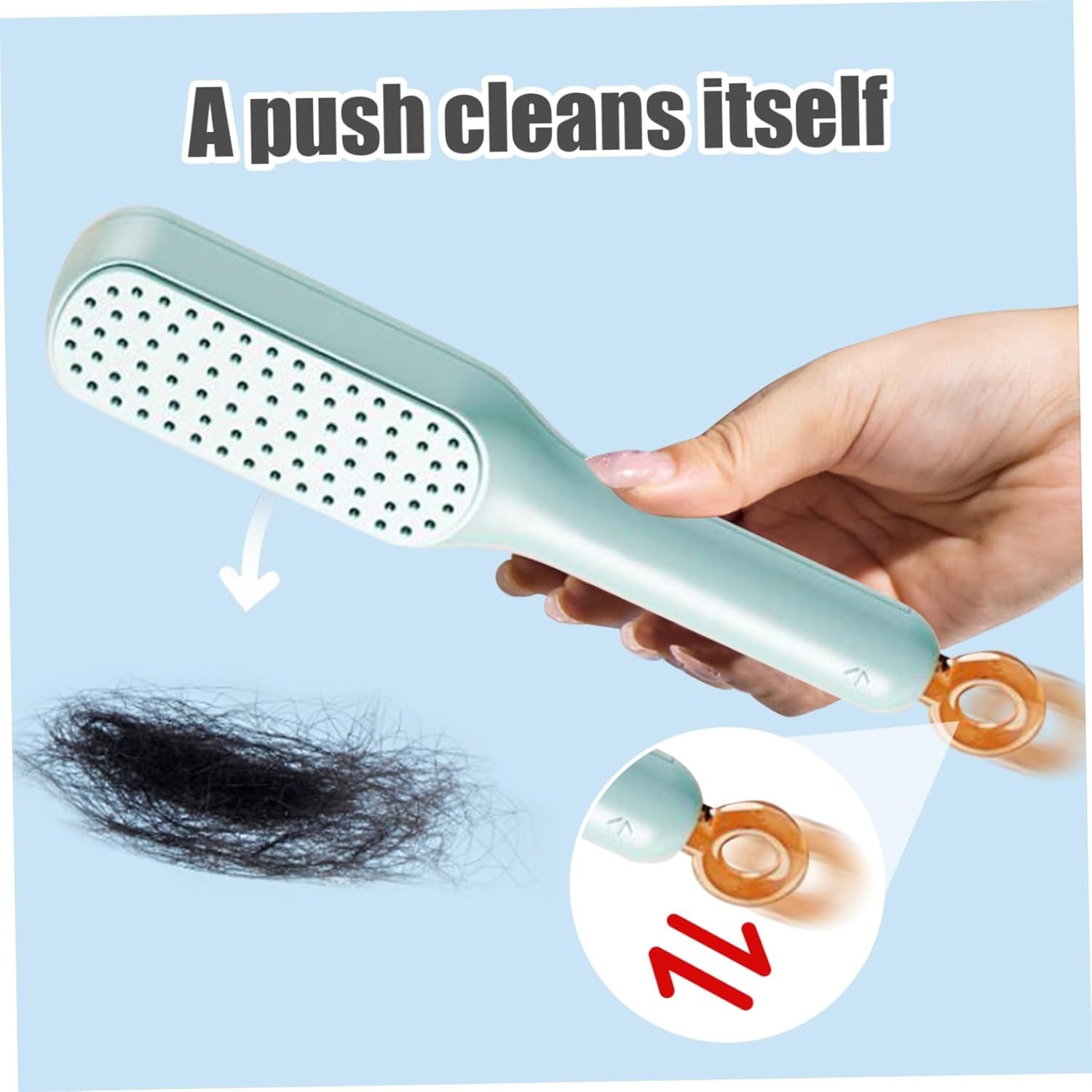 Self Cleaning Hair Brush||One-click Cleaning Telescopic Hair Comb