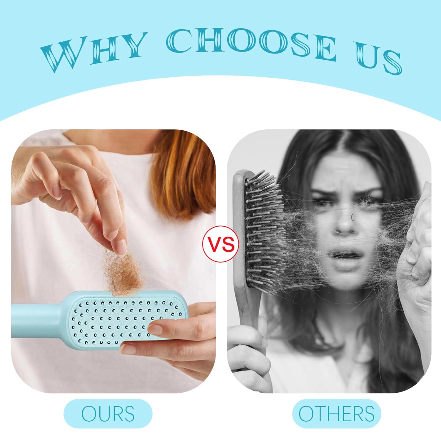 Self Cleaning Hair Brush||One-click Cleaning Telescopic Hair Comb