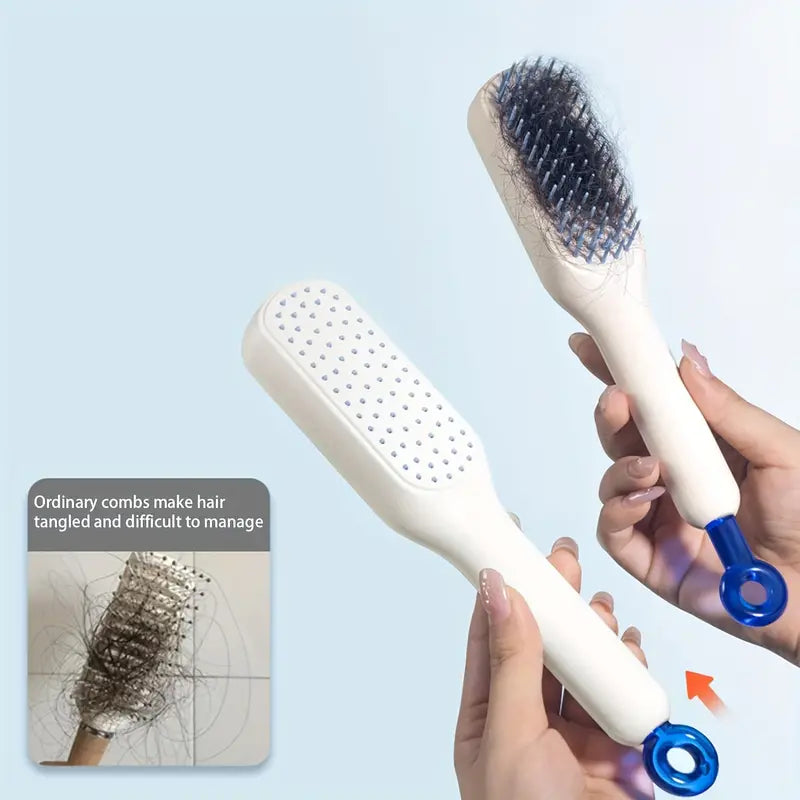 Self Cleaning Hair Brush||One-click Cleaning Telescopic Hair Comb