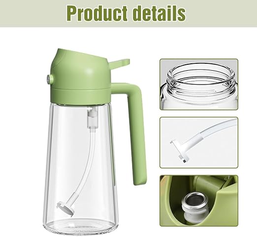 2 In 1 Glass Oil Sprayer|| Kitchen Oil Spray Bottle And Dispenser
