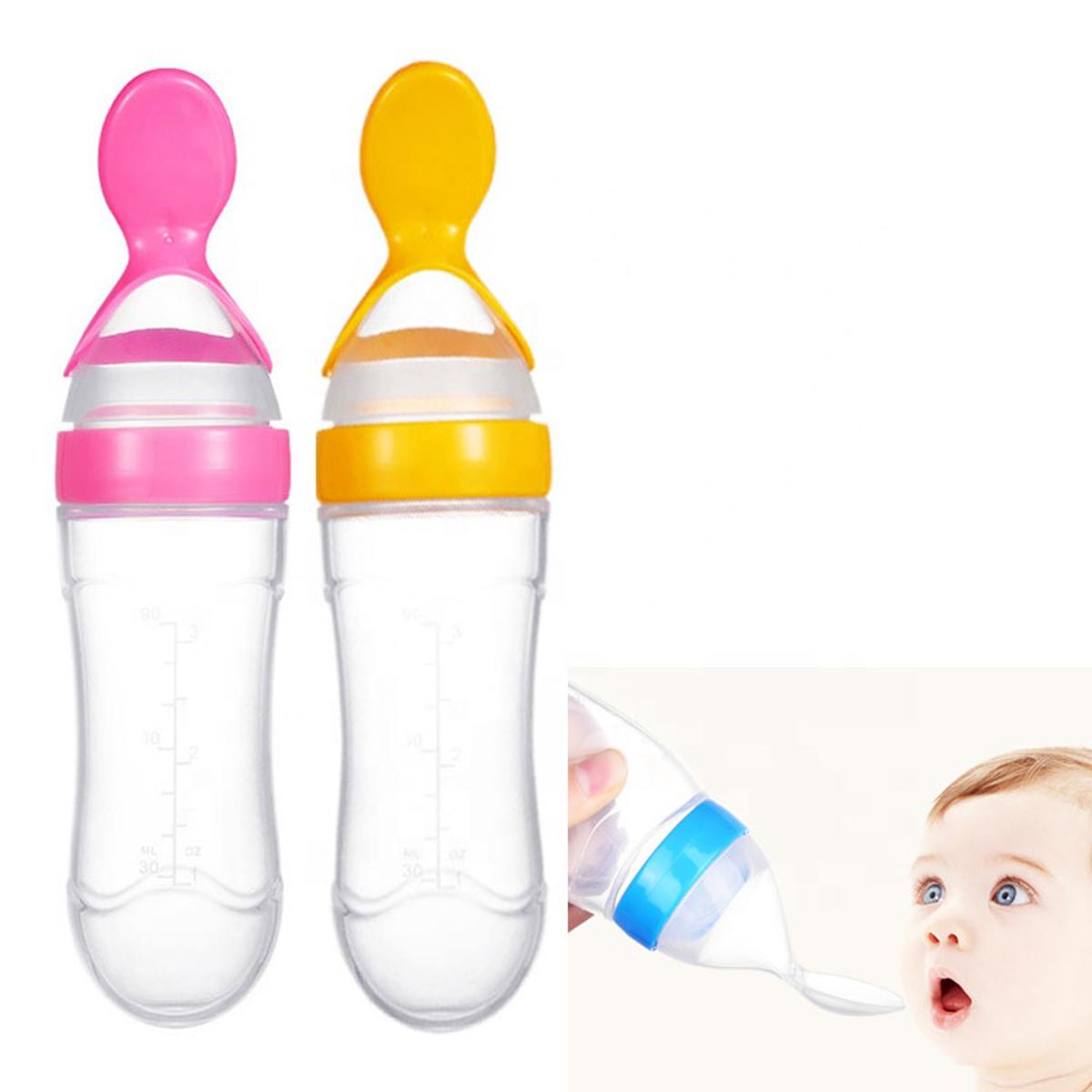 Silicone Baby Spoon Feeder ||Bottle Feeding