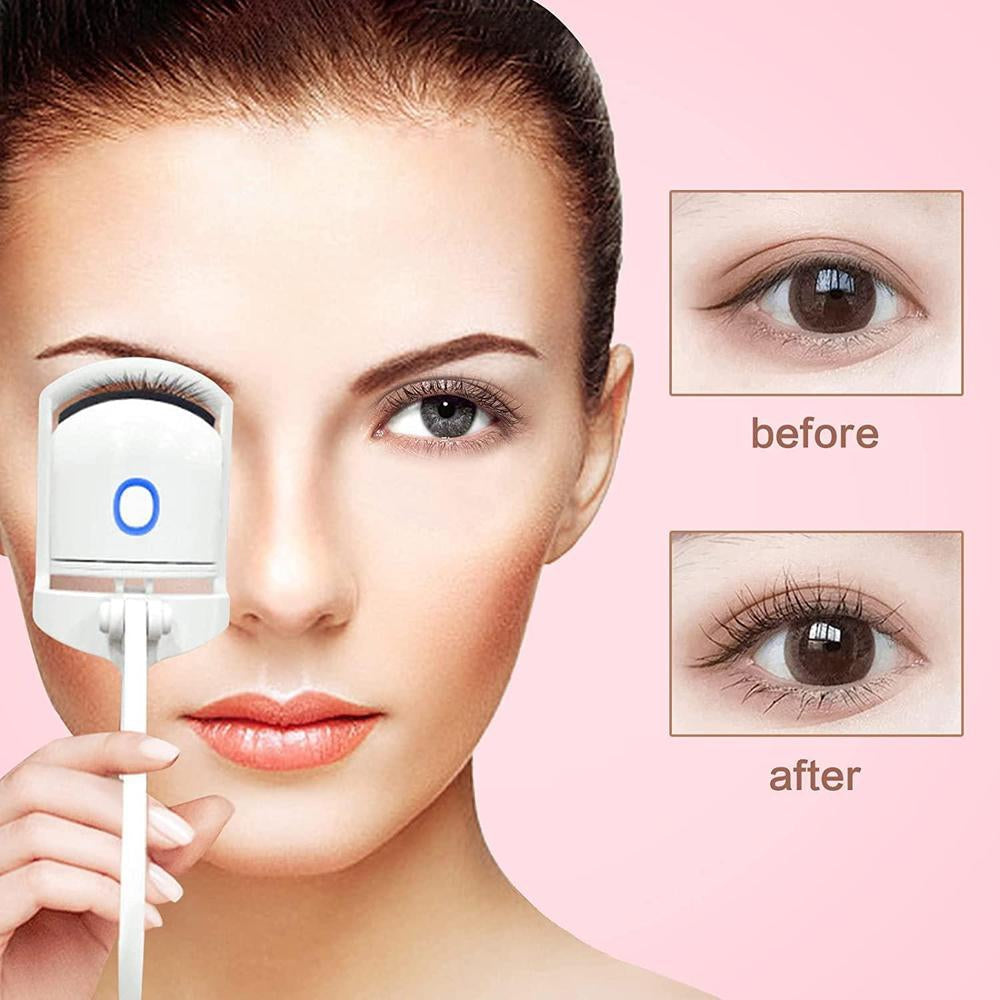 Electric Eyelash Curler with pack of 2 3D Fake Eyelashes and Glue