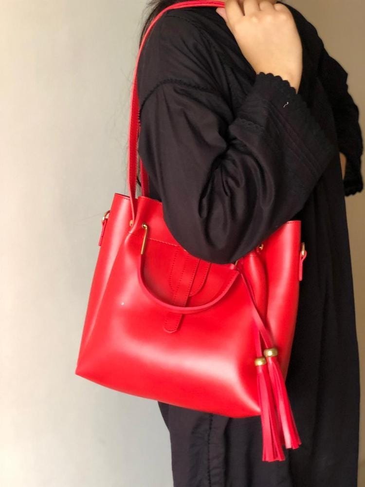3 Pcs Women's Beautiful PU Leather Shoulder Bag||3 PCs Chic bag Set
