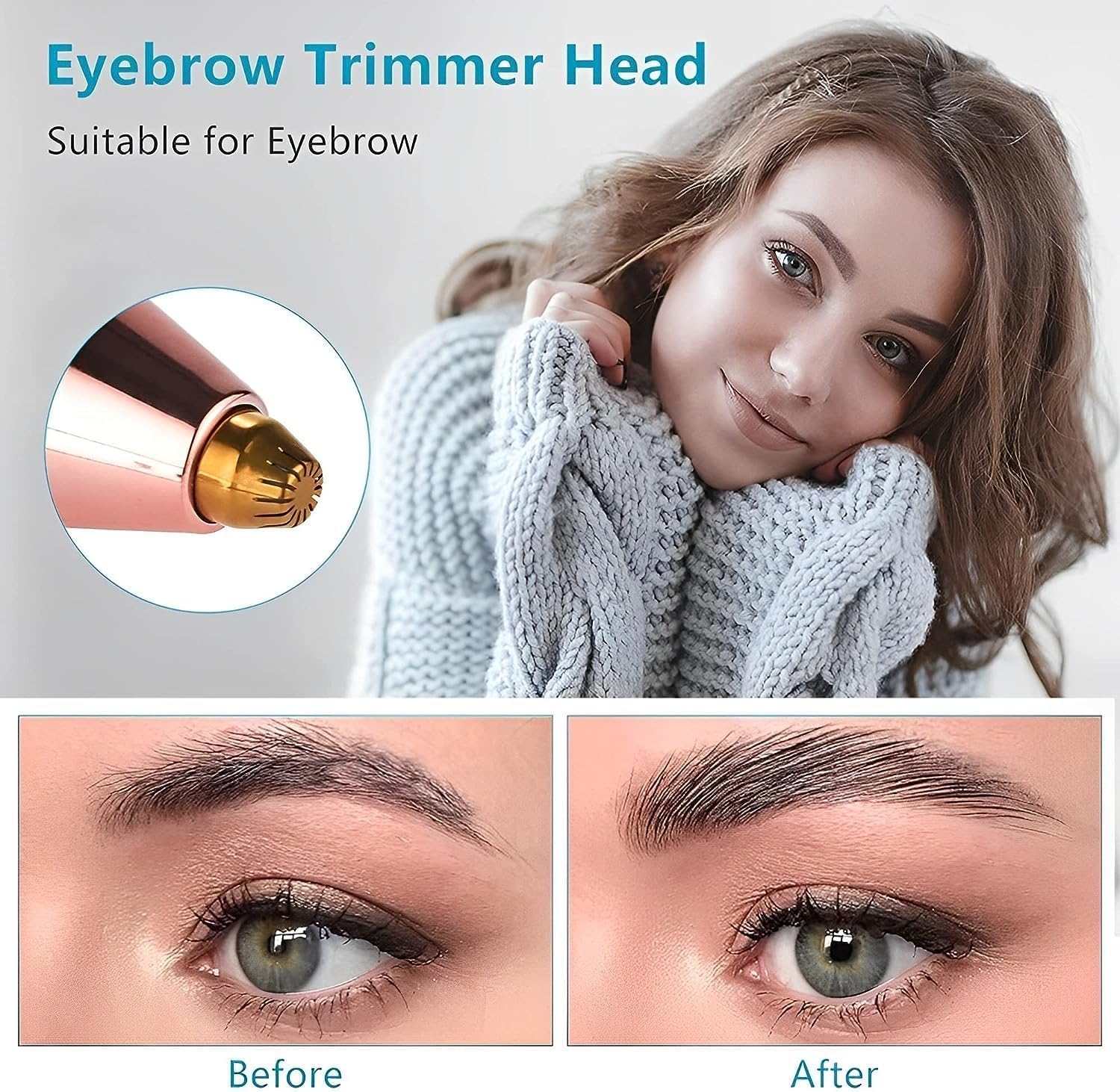 Flawless 2 In 1 Eyebrow Trimmer||Facial Hair Remover||Usb Charging Cable And Cleaning Brush
