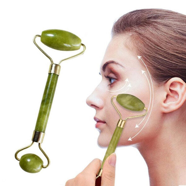 Flawless Jade Roller With Stone||Jade Roller And Real Gua Sha Stone For Face Massager