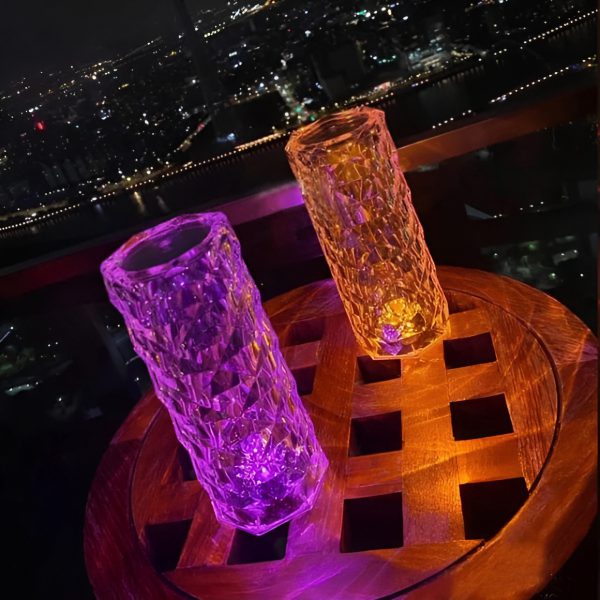 Rose Crystal Diamond Table Lamp||16-Color Diamond Rose Crystal Touch Lamp with Remote & USB Rechargeable