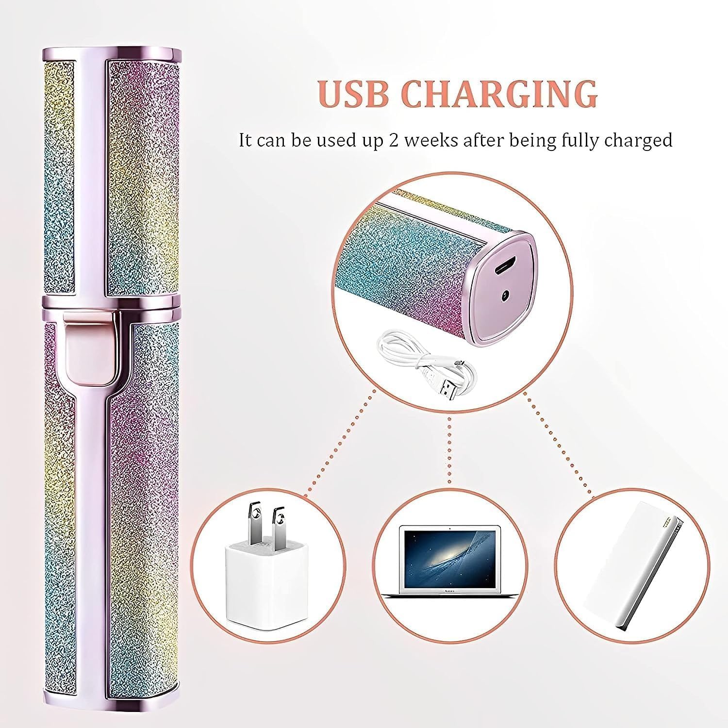 Flawless 2 In 1 Eyebrow Trimmer||Facial Hair Remover||Usb Charging Cable And Cleaning Brush
