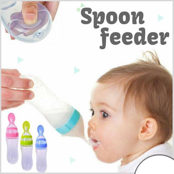 Silicone Baby Spoon Feeder ||Bottle Feeding
